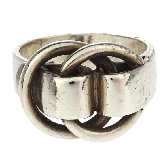 Hermes Deux Anneaux Ring Silver #49 #9 195145 - Picture 1 of 8